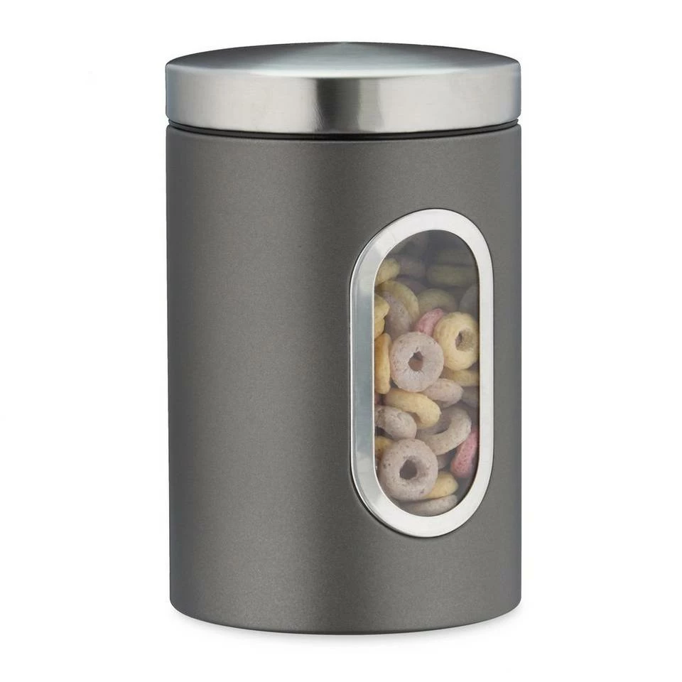 relaxdays Vorratsdose »1 x graue Vorratsdose mit Sichtfenster«, Eisen 1 relaxdays Vorratsdose »1 x graue Vorratsdose mit Sichtfenster«, Eisen