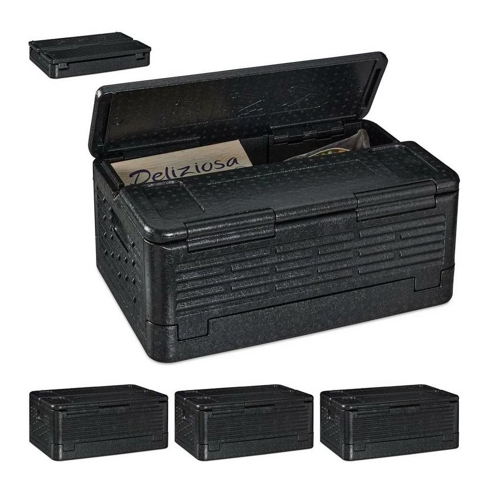 relaxdays Thermobehälter »4 x Thermobox für Essen 37 L«, Schaumstoff 1 relaxdays Thermobehälter »4 x Thermobox für Essen 37 L«, Schaumstoff