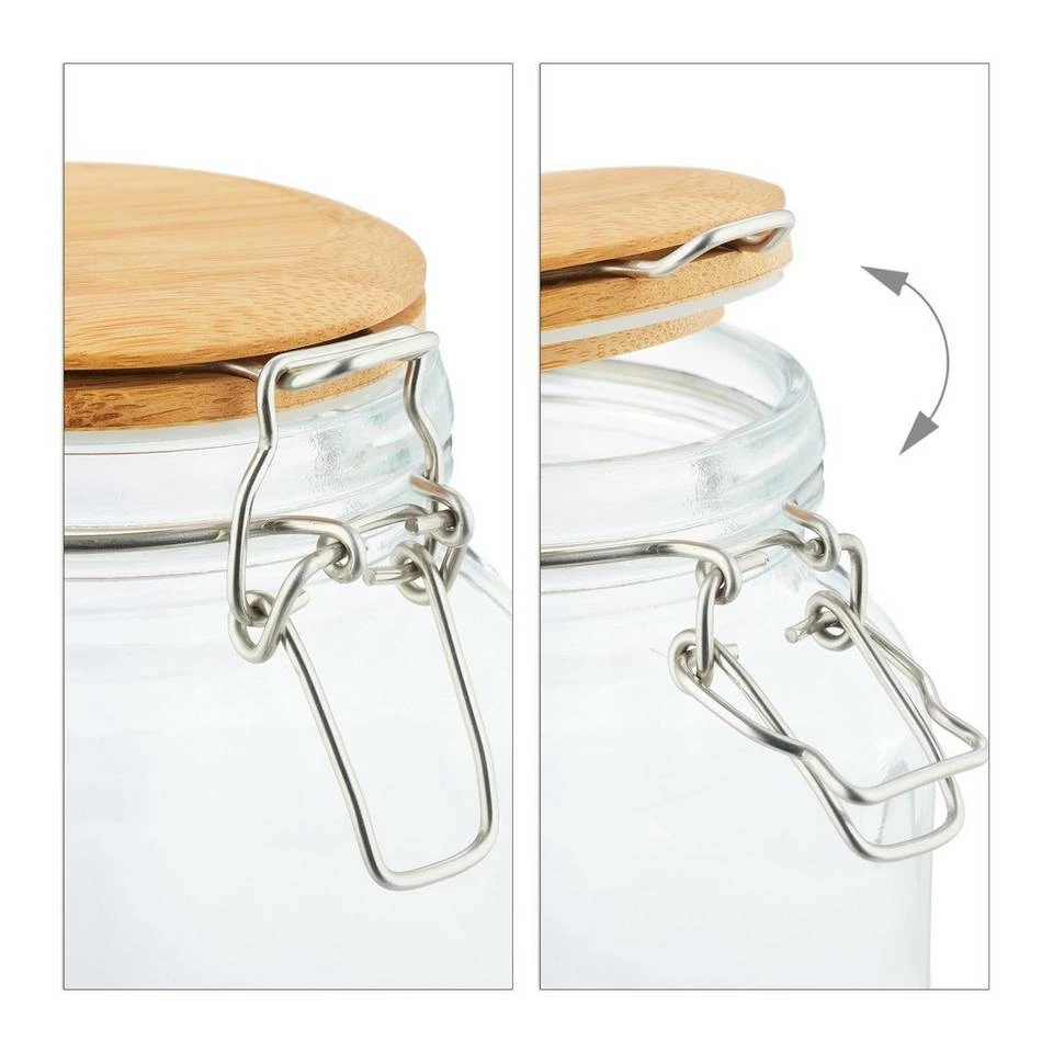 relaxdays Vorratsglas »6 x Vorratsglas mit Bügelverschluss«, Glas 6 relaxdays Vorratsglas »6 x Vorratsglas mit Bügelverschluss«, Glas – Bild 6