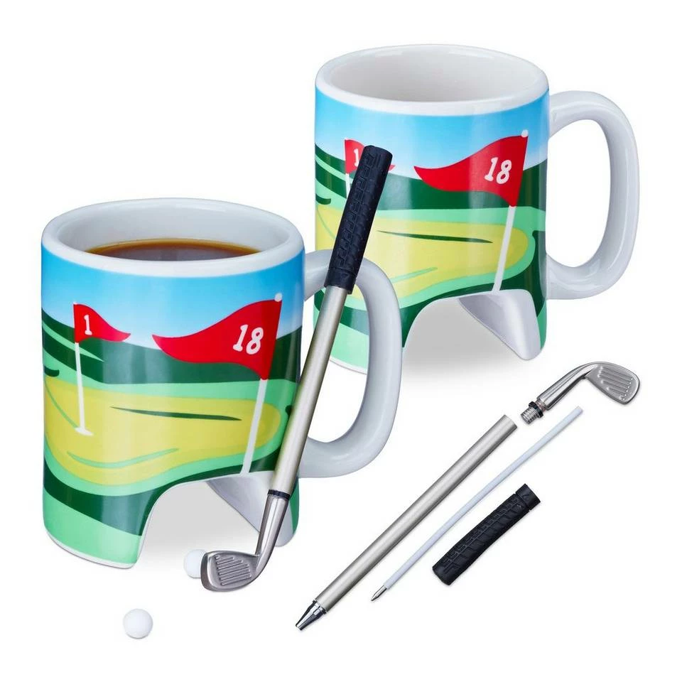 relaxdays Tasse »2 x Golftasse mit Schläger«, Keramik 1 relaxdays Tasse »2 x Golftasse mit Schläger«, Keramik
