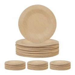 relaxdays Einwegteller »100 x Bambus Teller rund 18 cm«