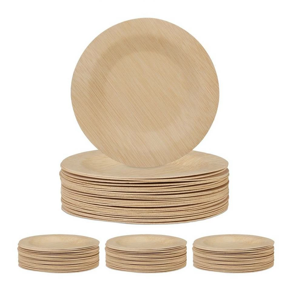 relaxdays Einwegteller »100 x Bambus Teller rund 18 cm« 1 relaxdays Einwegteller »100 x Bambus Teller rund 18 cm«