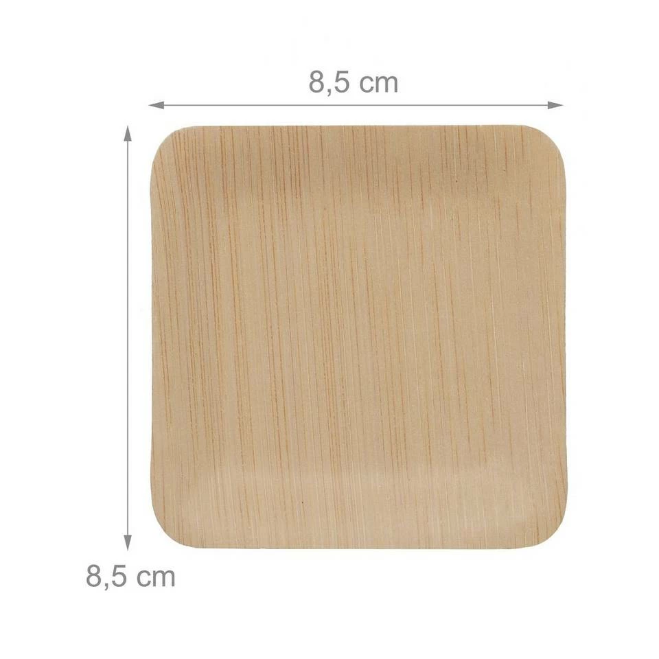 relaxdays Einwegteller »150 x Bambus Teller eckig 8,5 cm« 4 relaxdays Einwegteller »150 x Bambus Teller eckig 8,5 cm« – Bild 4