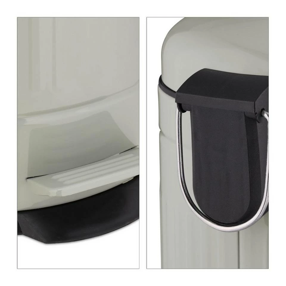 relaxdays Mülleimer »Treteimer Metall 20 Liter«, hellgrau Grau Schwarz, Weiß Schwarz, Schwarz 8 relaxdays Mülleimer »Treteimer Metall 20 Liter«, hellgrau Grau Schwarz, Weiß Schwarz, Schwarz – Bild 8