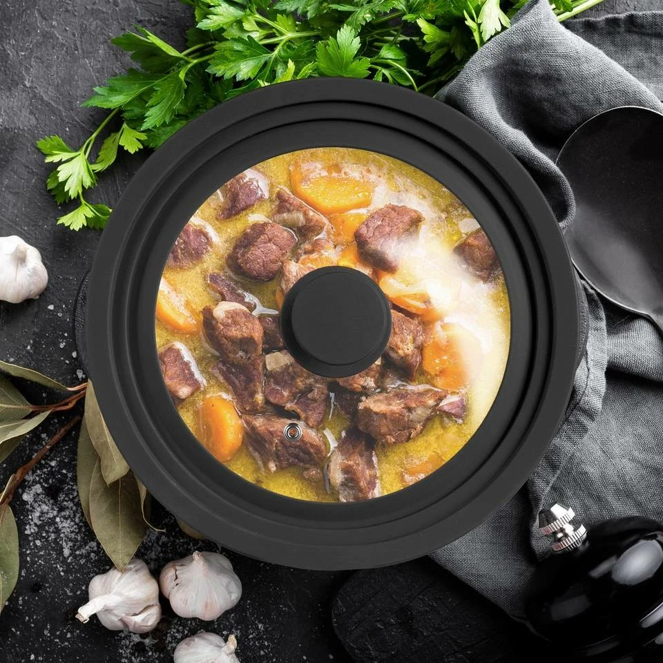 relaxdays Topfdeckel »2 x Topfdeckel 26-30 cm Silikon schwarz« 2 relaxdays Topfdeckel »2 x Topfdeckel 26-30 cm Silikon schwarz« – Bild 2