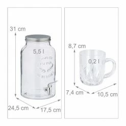 relaxdays Getränkespender Getränkespender Set mit Gläsern -Neuetischkultur Verkäufe 2022 3a04e32d b83a 5096 bb75 02de13e704f0