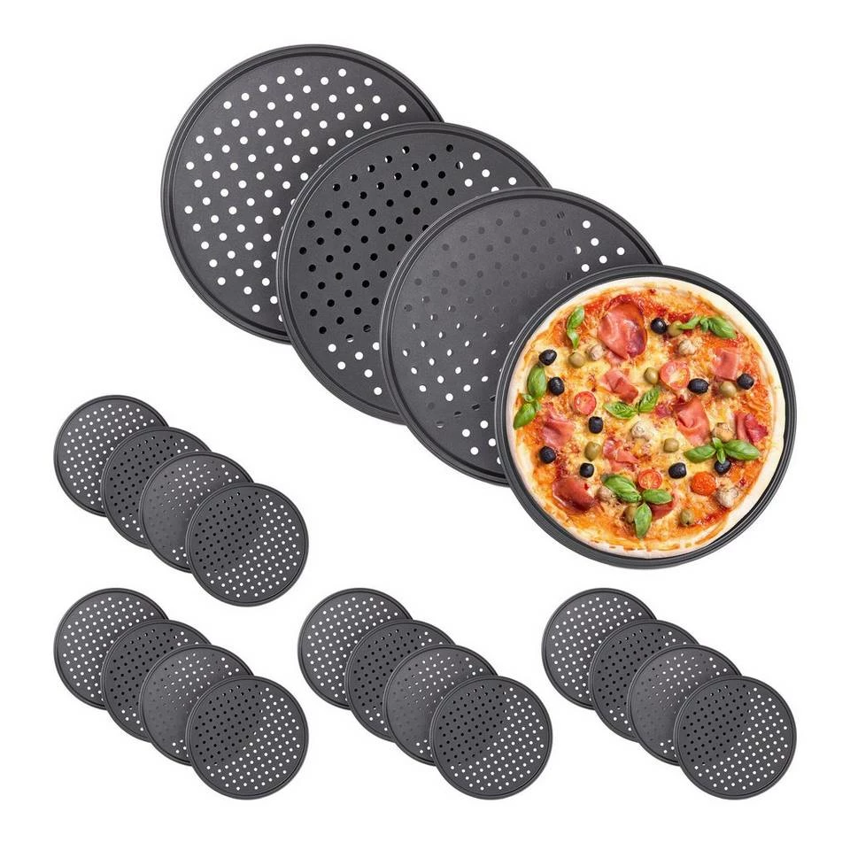 relaxdays Pizzablech »20 x Knusper Pizzablech«, Stahl 1 relaxdays Pizzablech »20 x Knusper Pizzablech«, Stahl