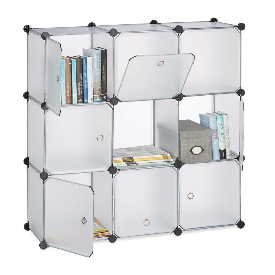 relaxdays Steckregal »Regalsystem mit Türen«, Transparent Transparent Schwarz, Schwarz Transparent, Weiß 1 relaxdays Steckregal »Regalsystem mit Türen«, Transparent Transparent Schwarz, Schwarz Transparent, Weiß