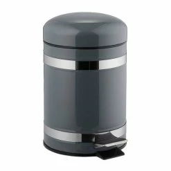 relaxdays Mülleimer »Treteimer 3l«, Grau Grau Silber Schwarz, Weiß Silber Schwarz, Schwarz Silber