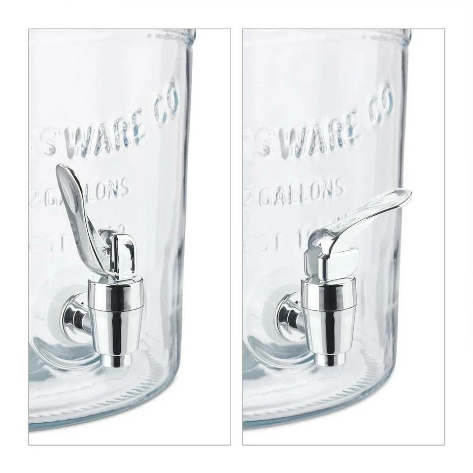 relaxdays Getränkespender Getränkespender Set mit Gläsern 8 relaxdays Getränkespender Getränkespender Set mit Gläsern – Bild 8