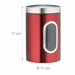 relaxdays Vorratsdose »6x Vorratsdose mit Sichtfenster rot«, Eisen -Neuetischkultur Verkäufe 2022 4034e438 6208 5400 ac35 c213659cc08d