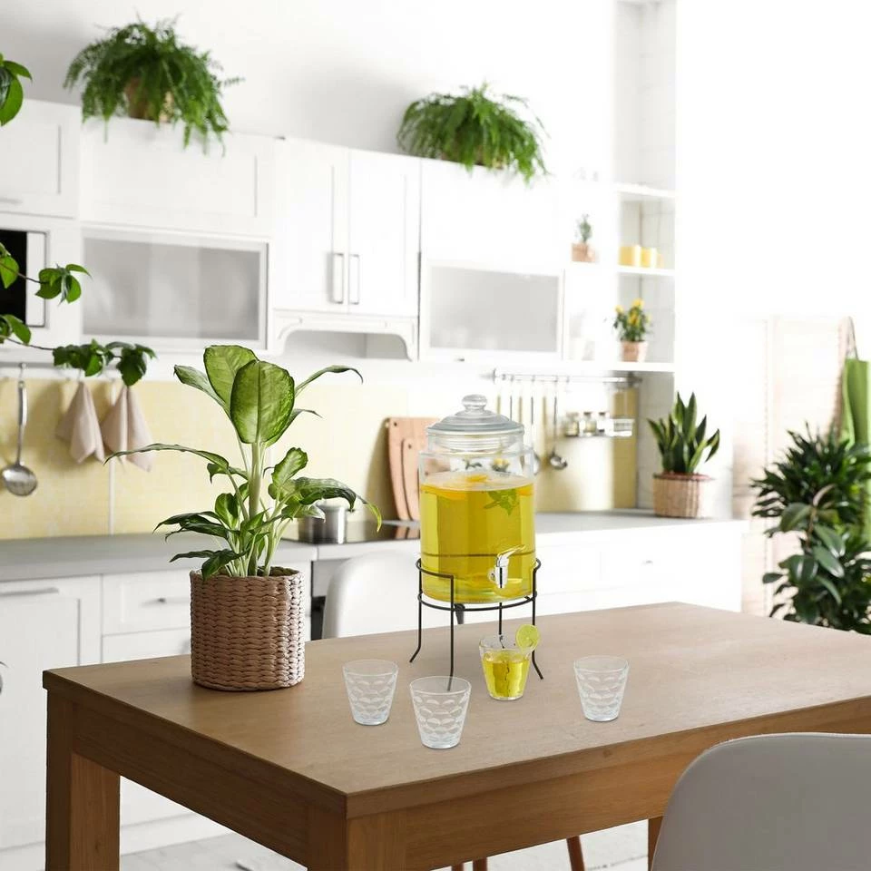 relaxdays Getränkespender Getränkespender Set mit 4 Trinkgläsern 2 relaxdays Getränkespender Getränkespender Set mit 4 Trinkgläsern – Bild 2