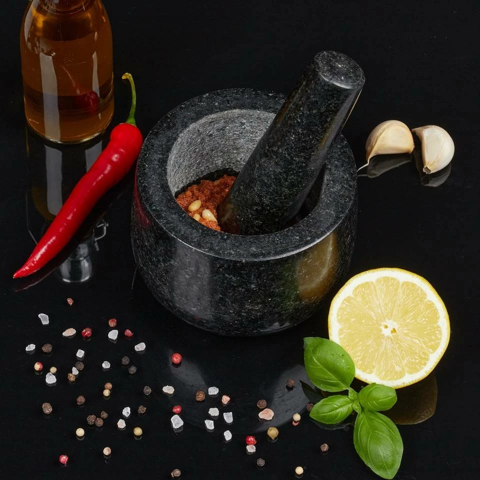 relaxdays Mörser »Granit Mörser mit Stößel 12 cm« 3 relaxdays Mörser »Granit Mörser mit Stößel 12 cm« – Bild 3