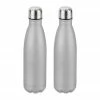relaxdays Isolierflasche »2 x Trinkflasche Edelstahl silber«