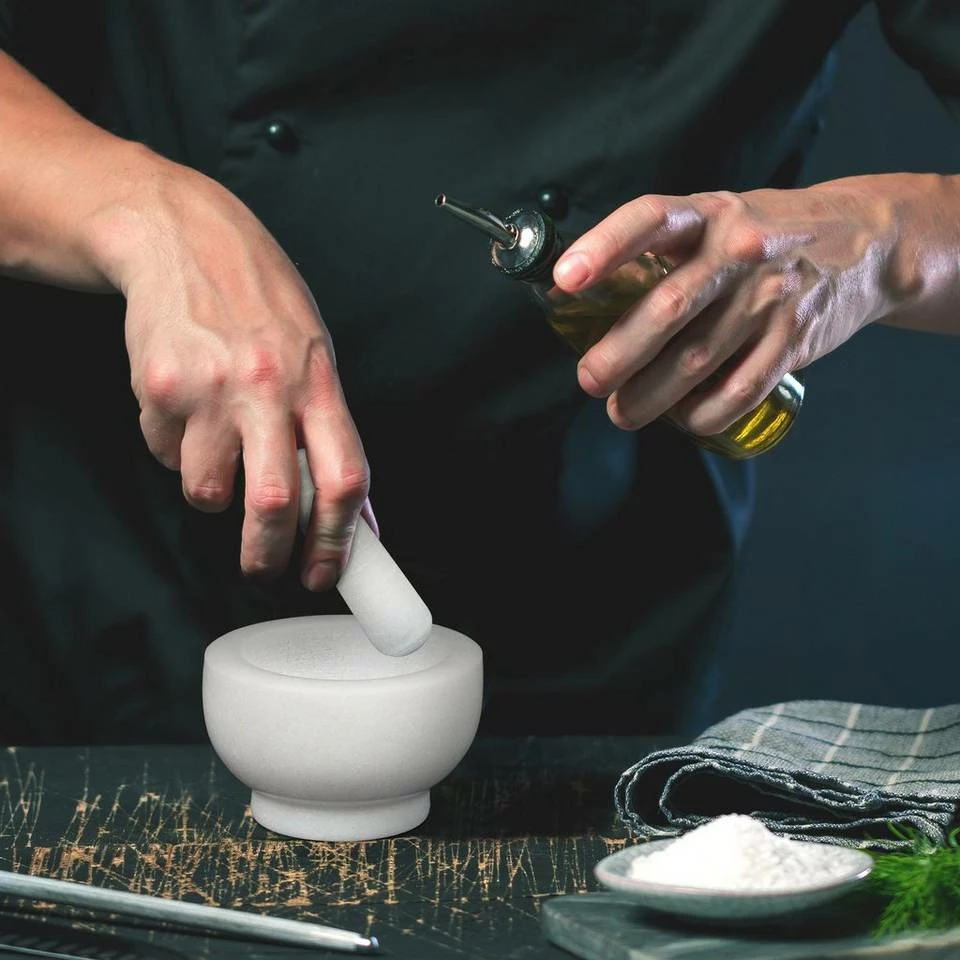 relaxdays Mörser »Marmor Mörser mit Stößel klein« 2 relaxdays Mörser »Marmor Mörser mit Stößel klein« – Bild 2