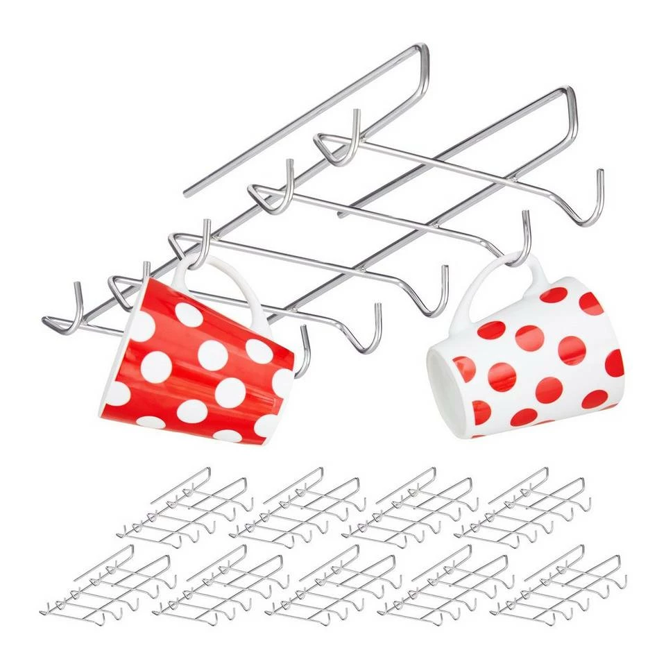 relaxdays Tasse »10 x Tassenhalter Schrankeinsatz«, Edelstahl 1 relaxdays Tasse »10 x Tassenhalter Schrankeinsatz«, Edelstahl