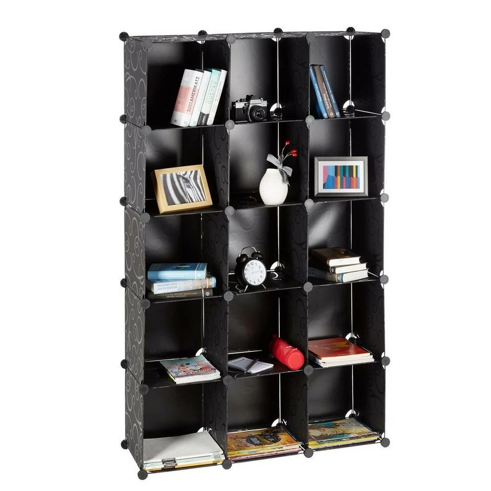 relaxdays Steckregal »Steckregal aus Kunststoff mit 15 Fächern«, Transparent Schwarz, Transparent Schwarz, Weiß 13 relaxdays Steckregal »Steckregal aus Kunststoff mit 15 Fächern«, Transparent Schwarz, Transparent Schwarz, Weiß – Bild 13