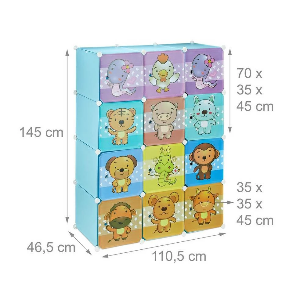 relaxdays Steckregal »Steckregal Kinderzimmer mit Motiv«, Blau Hellblau Blau Türkis, Grün Orange Blau, Pink Rosa Orange 4 relaxdays Steckregal »Steckregal Kinderzimmer mit Motiv«, Blau Hellblau Blau Türkis, Grün Orange Blau, Pink Rosa Orange – Bild 4