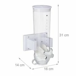 relaxdays Müslispender »Müslispender zur Wandmontage 1,7 l«, Kunststoff, Weiß Transparent Wei&szlig; Silber, Transparent Schwarz Silber -Neuetischkultur Verkäufe 2022 4b061403 e4f3 5b48 9458 0534ed972812