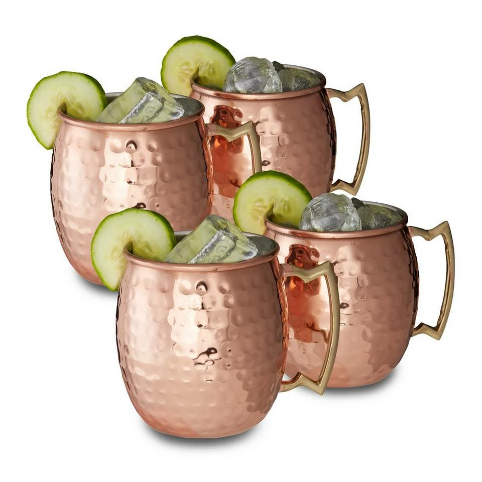 relaxdays Cocktailglas »4 x Moscow Mule Becher«, Edelstahl 1 relaxdays Cocktailglas »4 x Moscow Mule Becher«, Edelstahl
