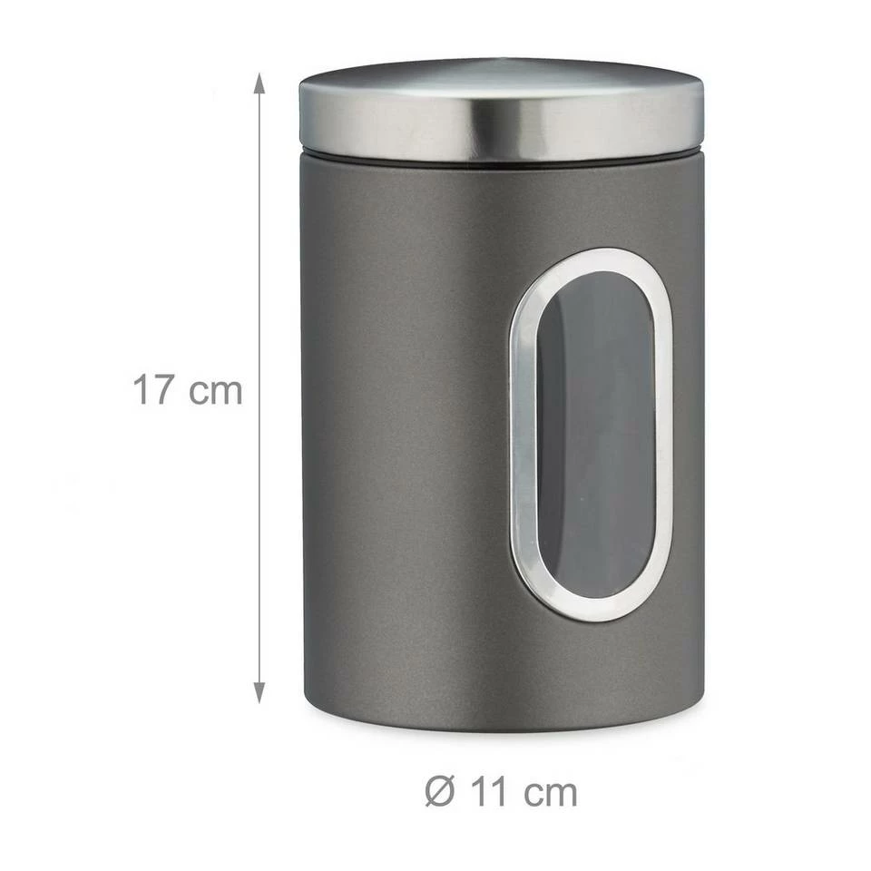 relaxdays Vorratsdose »1 x graue Vorratsdose mit Sichtfenster«, Eisen 4 relaxdays Vorratsdose »1 x graue Vorratsdose mit Sichtfenster«, Eisen – Bild 4