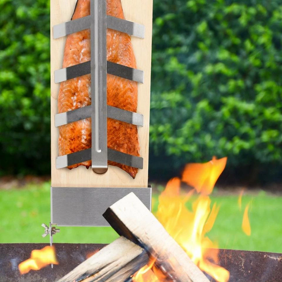 relaxdays Räucherbrett »Flammlachsbretter 2er Set Gummibaumholz«, Holz 3 relaxdays Räucherbrett »Flammlachsbretter 2er Set Gummibaumholz«, Holz – Bild 3