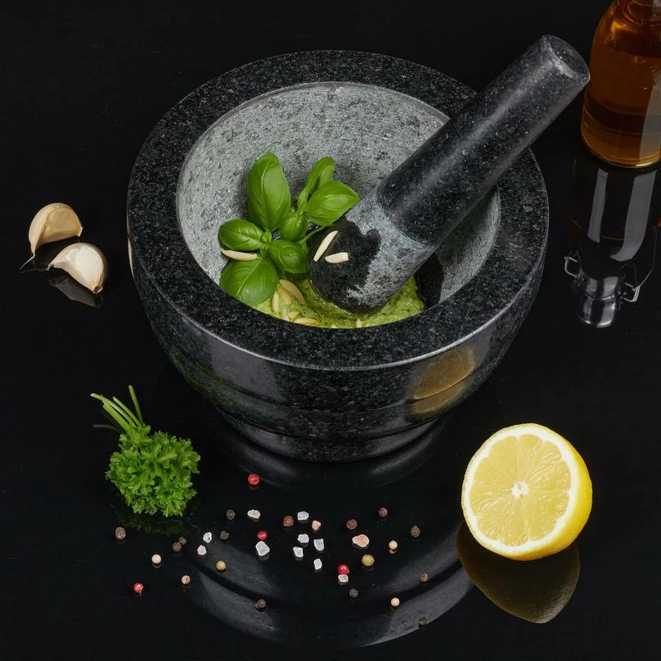 relaxdays Mörser »Granit Mörser mit Stößel 20 cm« 3 relaxdays Mörser »Granit Mörser mit Stößel 20 cm« – Bild 3