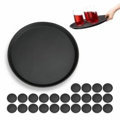 relaxdays Servierbrett »25 x Gastro Tablett rund«, Kunststoff