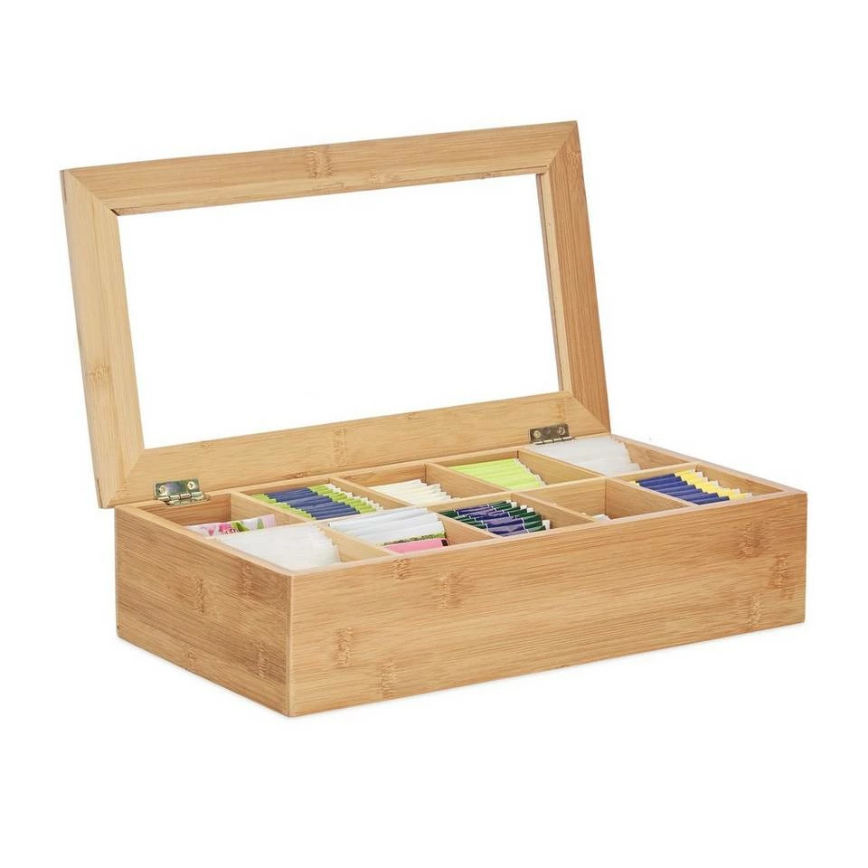relaxdays Teebox »Teebox Bambus 10 Fächer«, Bambus 1 relaxdays Teebox »Teebox Bambus 10 Fächer«, Bambus