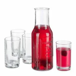 relaxdays Gläser-Set »Wasserkaraffe Set mit Gläsern«, Glas