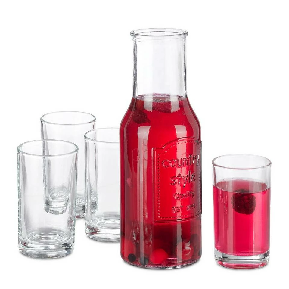 relaxdays Gläser-Set »Wasserkaraffe Set mit Gläsern«, Glas 1 relaxdays Gläser-Set »Wasserkaraffe Set mit Gläsern«, Glas