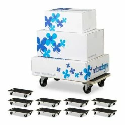 relaxdays Transportroller »10 x Transportroller mit Bremse 400 kg«, (10er Set)