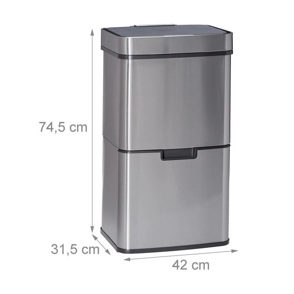 relaxdays Mülleimer »Mülltrennsystem 3-fach mit Sensor« 3 relaxdays Mülleimer »Mülltrennsystem 3-fach mit Sensor« – Bild 3