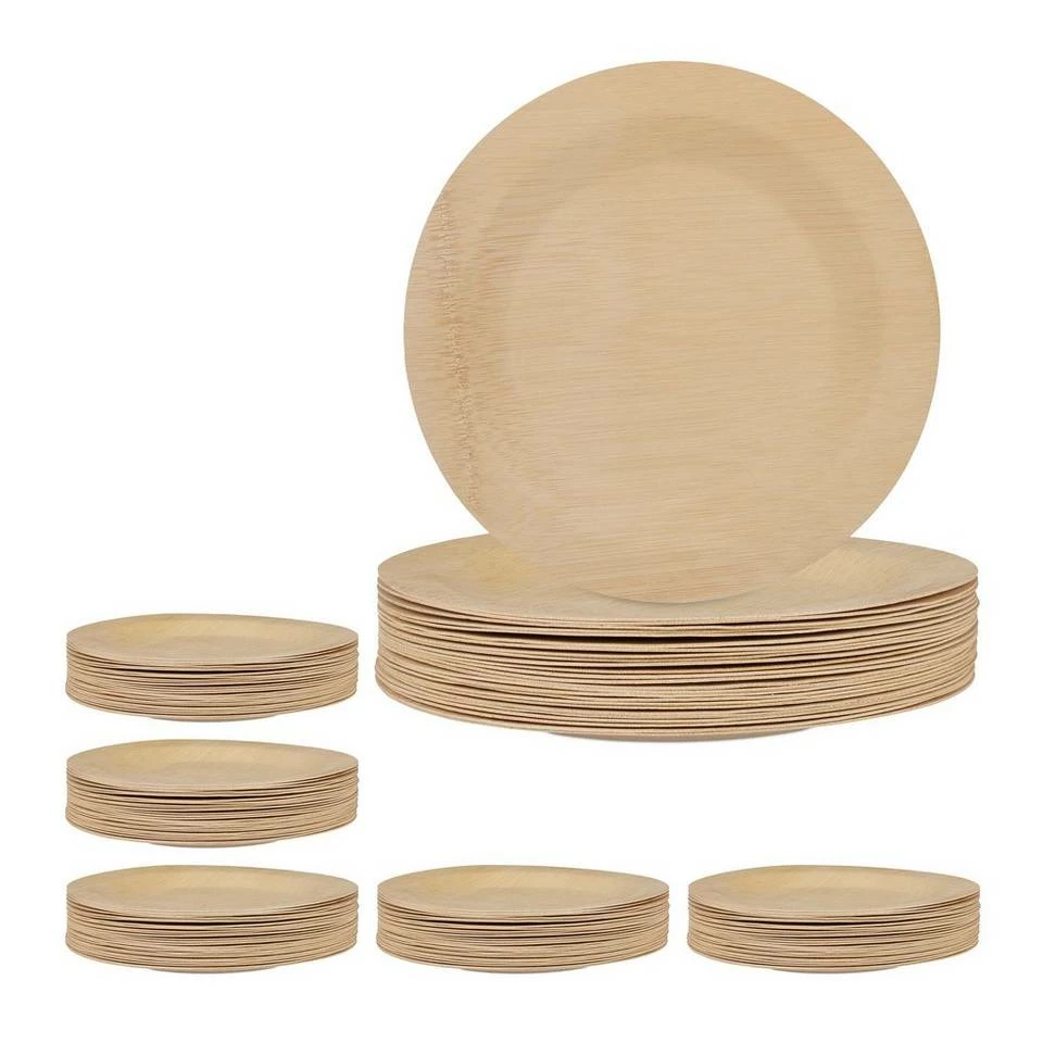 relaxdays Einwegteller »150 x Bambus Teller rund 28 cm« 1 relaxdays Einwegteller »150 x Bambus Teller rund 28 cm«