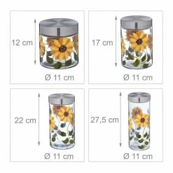 relaxdays Vorratsglas »Vorratsgläser Blumenmuster 4er Set«, Glas -Neuetischkultur Verkäufe 2022 56a15530 de99 5c95 a3ae 9d8d70bf4f0f