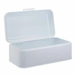 relaxdays Brotkasten »Retro Brotkasten Metall«, Eisen, Weiß Wei&szlig;, Schwarz, Hellblau -Neuetischkultur Verkäufe 2022 58ee69ed 04d6 509a b29c 206f03977f8e