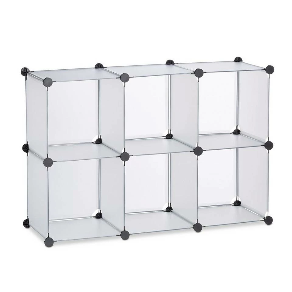 relaxdays Steckregal »Regalsystem 6 Fächer«, Transparent Schwarz, Weiß, Transparent Schwarz 9 relaxdays Steckregal »Regalsystem 6 Fächer«, Transparent Schwarz, Weiß, Transparent Schwarz – Bild 9