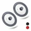relaxdays Topfdeckel »2x Topfdeckel 20-24 cm Silikonrand grau«