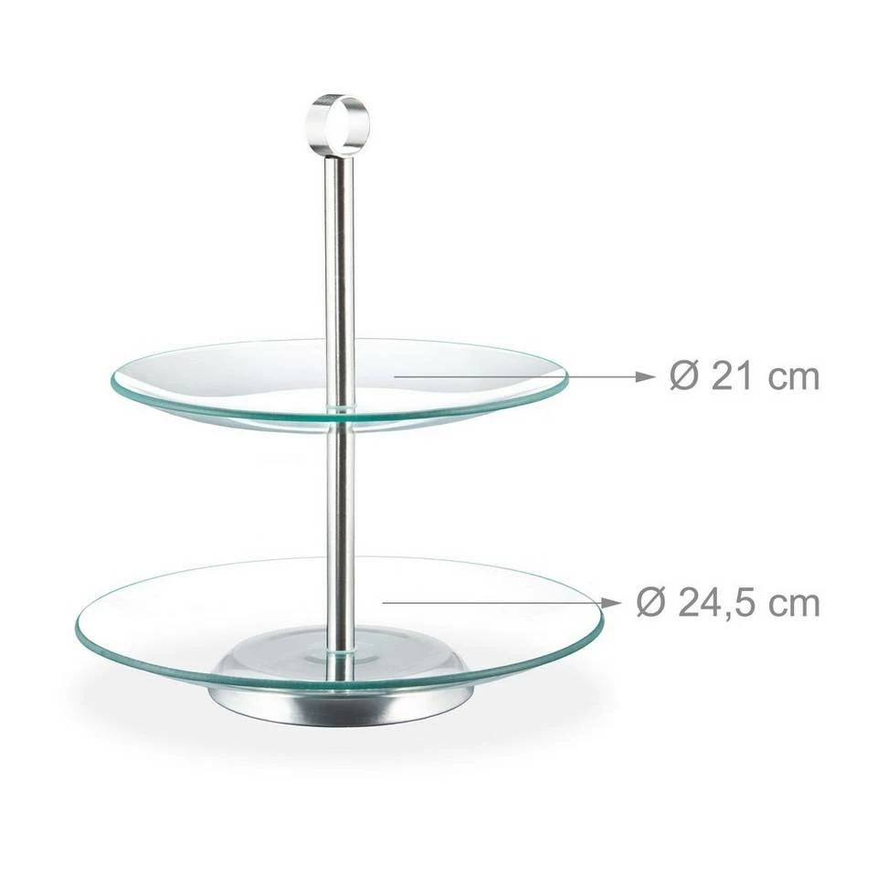 relaxdays Etagere »Etagere 2 Etagen«, Glas 5 relaxdays Etagere »Etagere 2 Etagen«, Glas – Bild 5