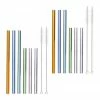 relaxdays Trinkhalme »12 x Strohhalme Glas bunt 15 & 23 cm«