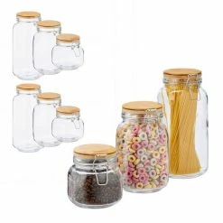 relaxdays Vorratsglas »9 x Vorratsglas mit Bügelverschluss«, Glas