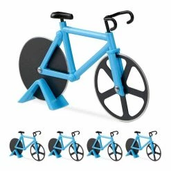 relaxdays Pizzaschneider »5 x Fahrrad Pizzaschneider blau«