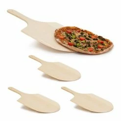 relaxdays Pizzaschieber »4 x Pizzaschaufel Holz«