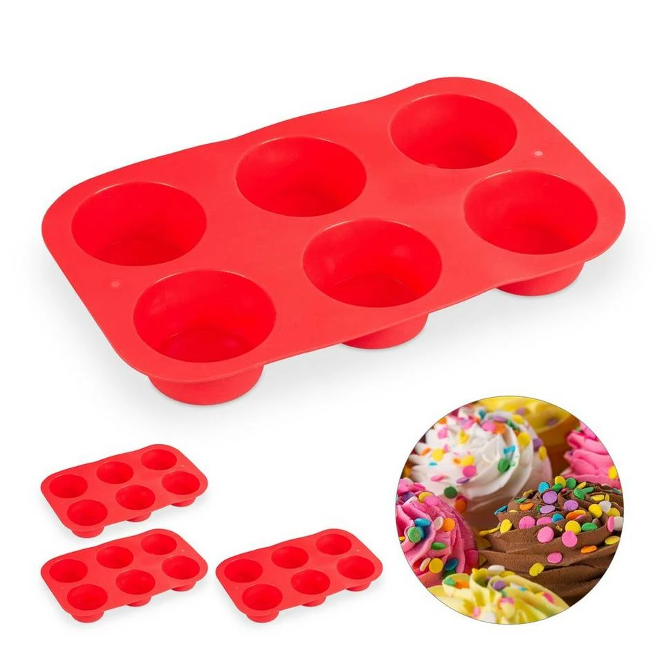 relaxdays Muffinplatten »4 x 6er Muffinform aus Silikon«, Silikon 1 relaxdays Muffinplatten »4 x 6er Muffinform aus Silikon«, Silikon