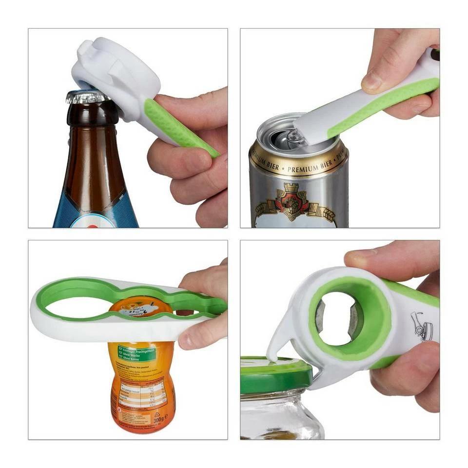 relaxdays Flaschenöffner »4x Deckelöffner Hilfe weiß-grün« 6 relaxdays Flaschenöffner »4x Deckelöffner Hilfe weiß-grün« – Bild 6