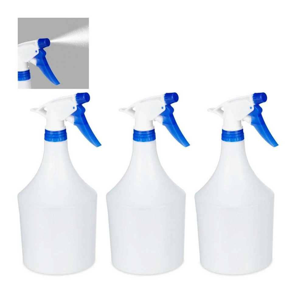 relaxdays Sprühflasche »3 x Sprühflasche weiß-blau«, 1 Liter 1 relaxdays Sprühflasche »3 x Sprühflasche weiß-blau«, 1 Liter