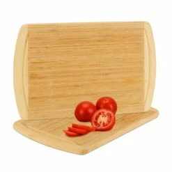 relaxdays Schneidebrett »2 x Schneidebrett Bambus mit Saftrille«, Bambus