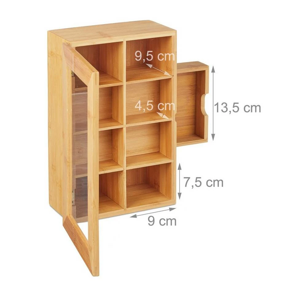 relaxdays Teebox »Teebox Bambus mit Schublade«, Bambus 5 relaxdays Teebox »Teebox Bambus mit Schublade«, Bambus – Bild 5