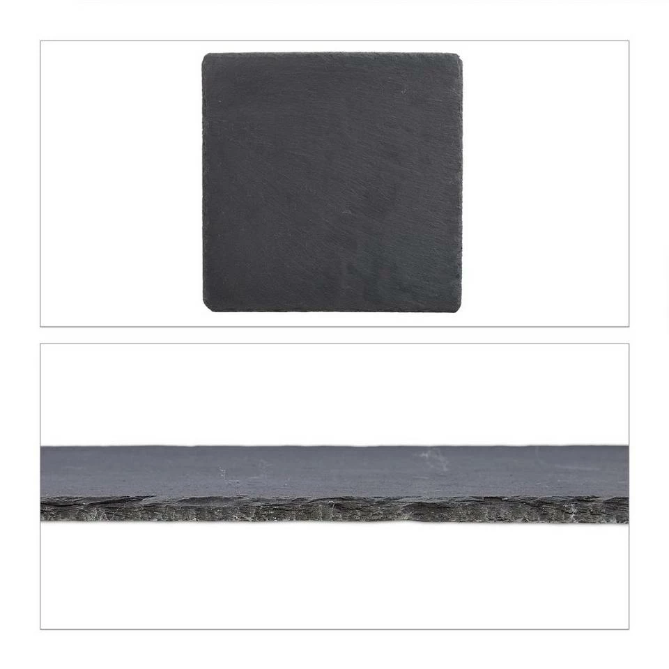relaxdays Servierplatte »12 x Schieferplatte quadratisch«, Schiefer 10 relaxdays Servierplatte »12 x Schieferplatte quadratisch«, Schiefer – Bild 10