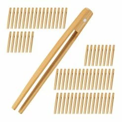 relaxdays Sandwich-Zange 64 x Bambuszange klein